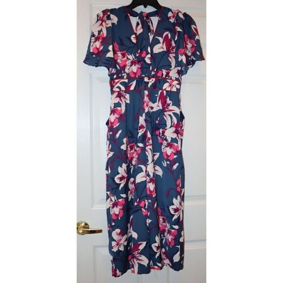 Adelyn Rae 5970298 Women's Sz XS Blue Multi Floral Print Shayne Jumpsuit $108 - Picture 5 of 12
